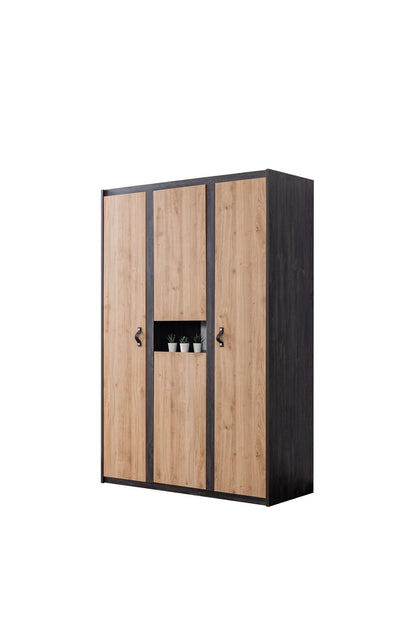 Ντουλάπα 132x195x53 εκ Anthracite Brown 249HRV1509