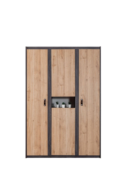 Ντουλάπα 132x195x53 εκ Anthracite Brown 249HRV1509