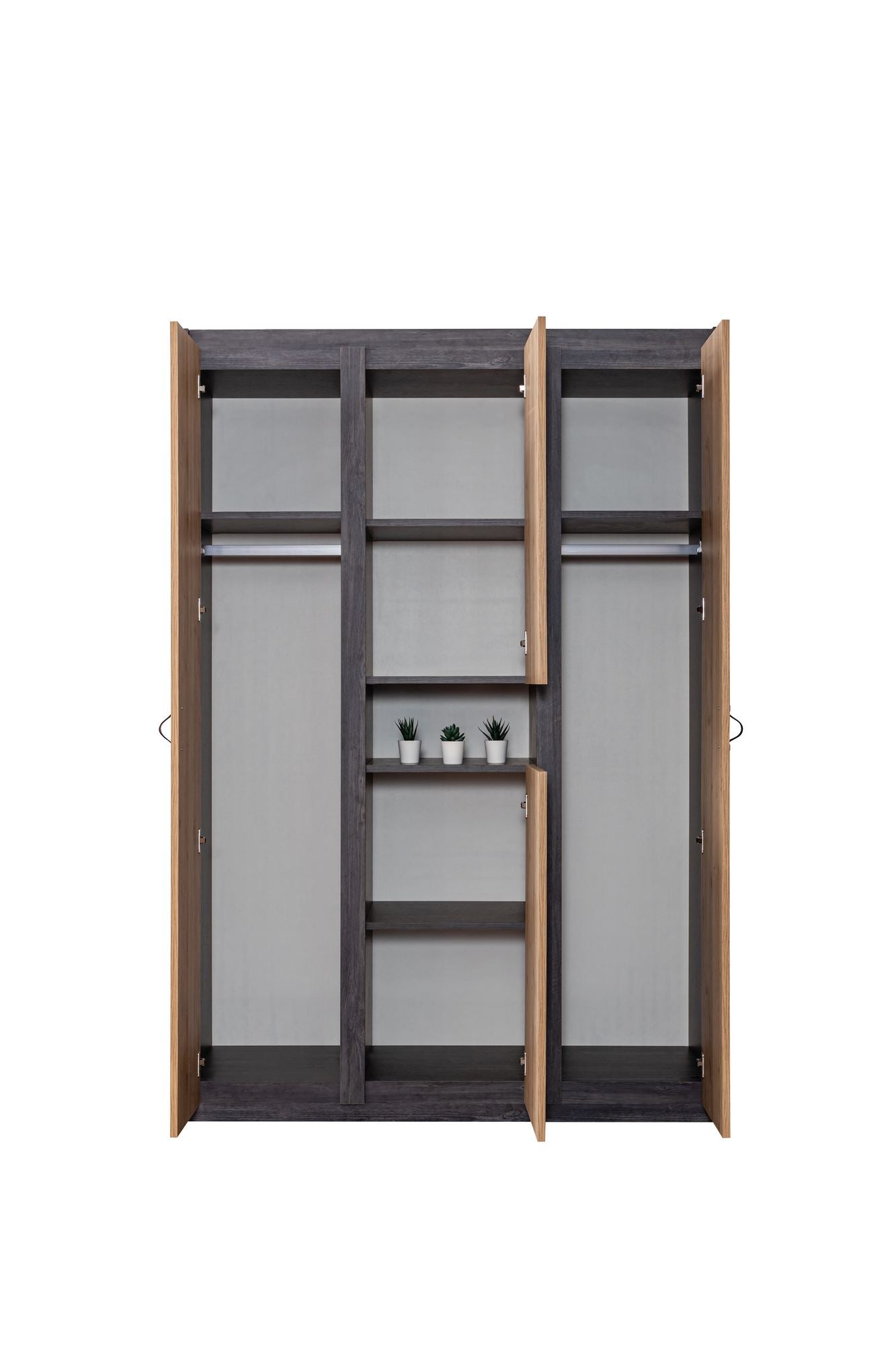 Ντουλάπα 132x195x53 εκ Anthracite Brown 249HRV1509