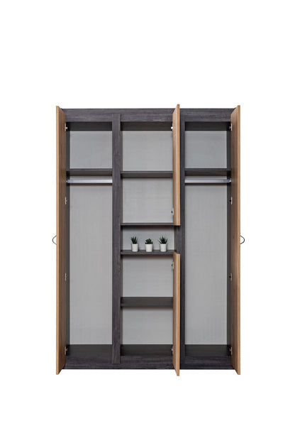 Ντουλάπα 132x195x53 εκ Anthracite Brown 249HRV1509