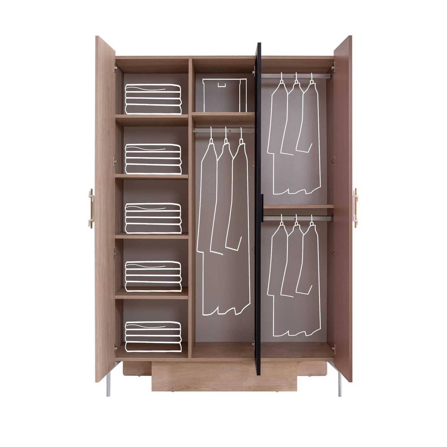 Ντουλάπα 134x200x60 εκ Brown Pink 249HRV1511