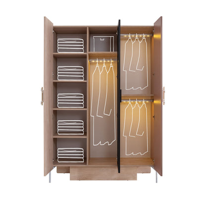 Ντουλάπα 134x200x60 εκ Brown Pink 249HRV1511