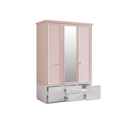 Ντουλάπα 136x197x63 εκ Pink White 249HRV1514