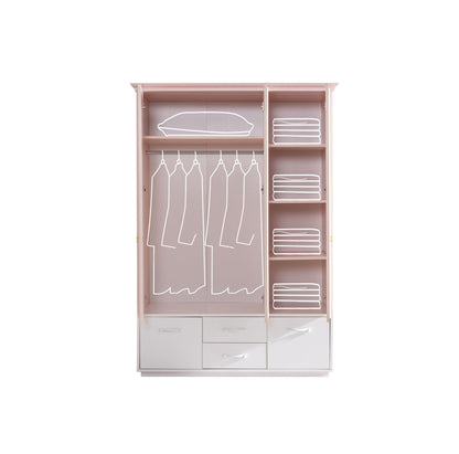 Ντουλάπα 136x197x63 εκ Pink White 249HRV1514