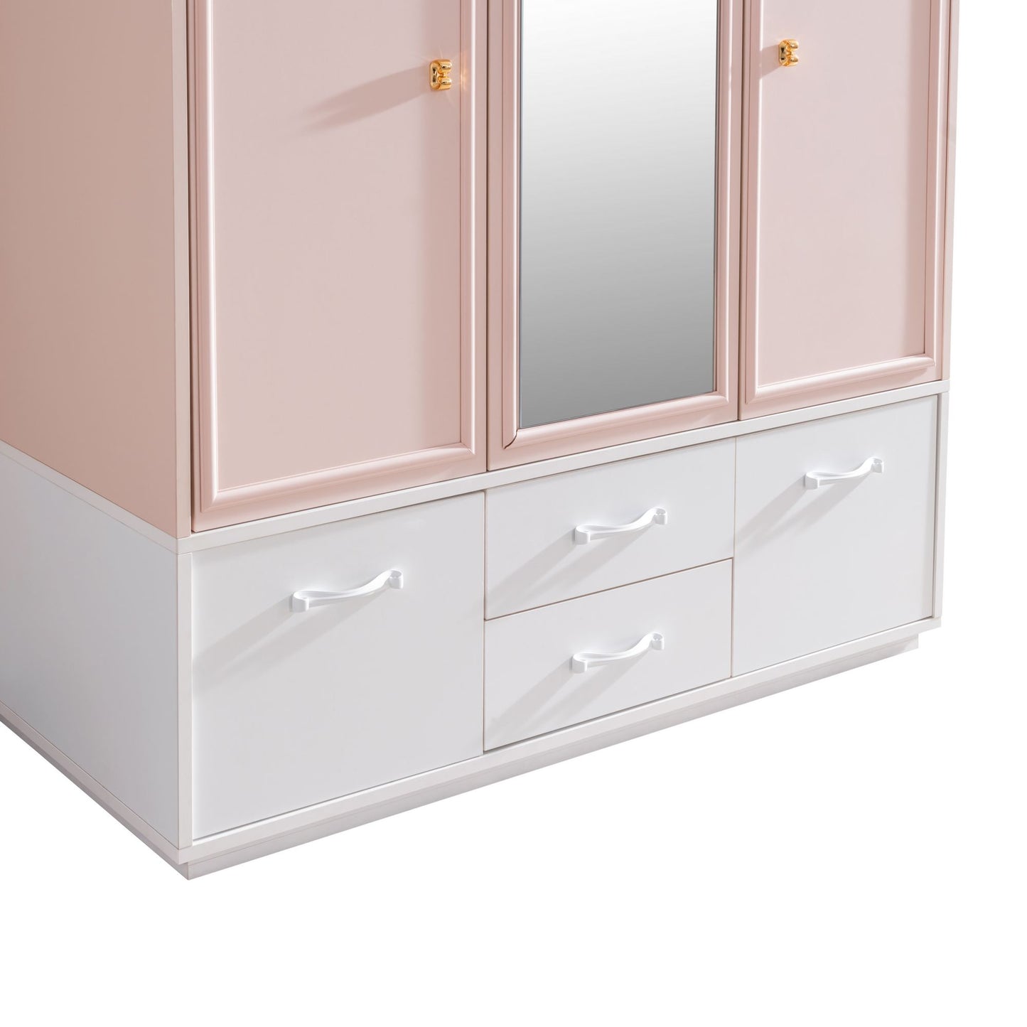 Ντουλάπα 136x197x63 εκ Pink White 249HRV1514