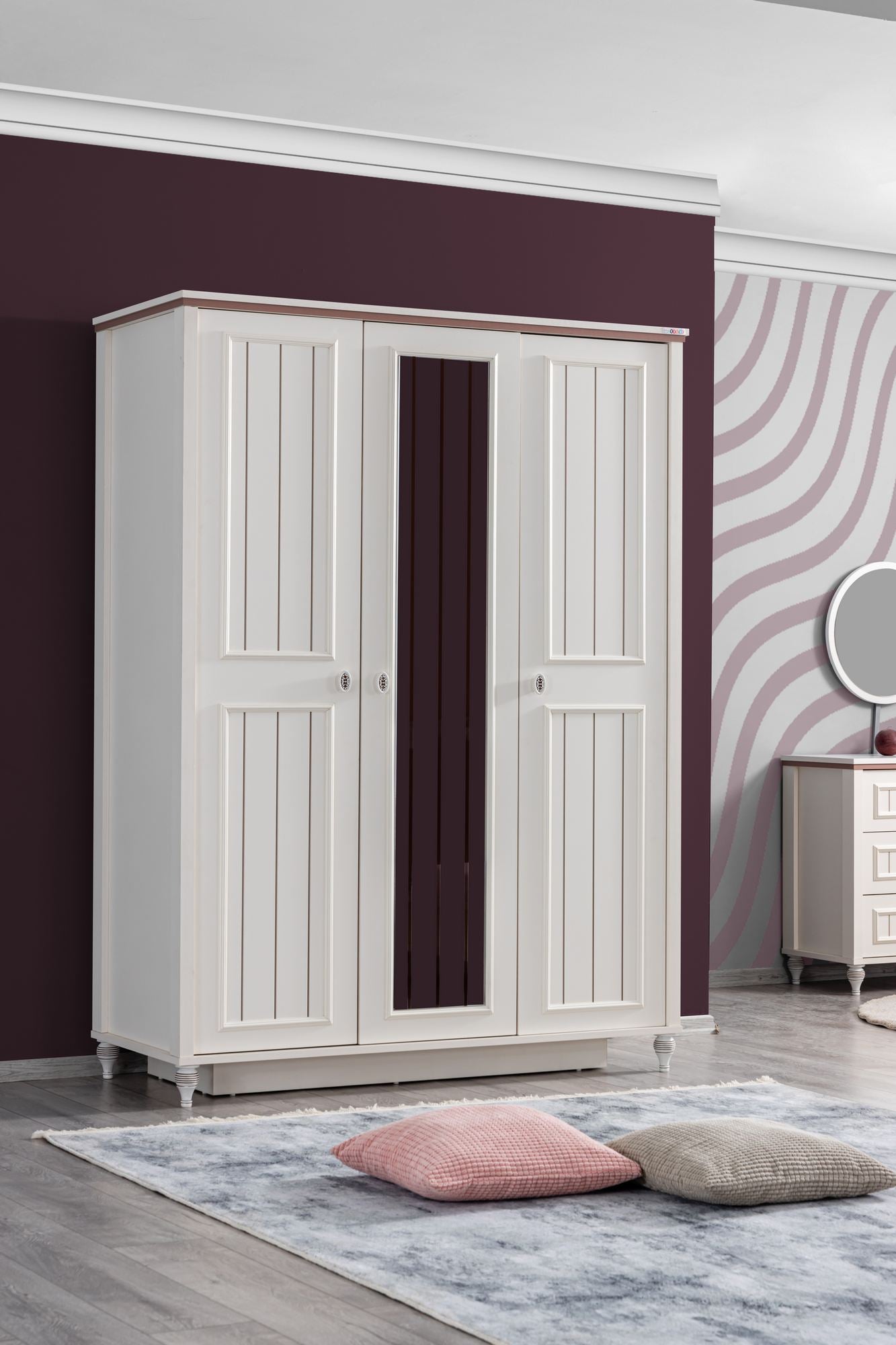 Ντουλάπα 146x198x61 εκ Light Cream 249HRV1516