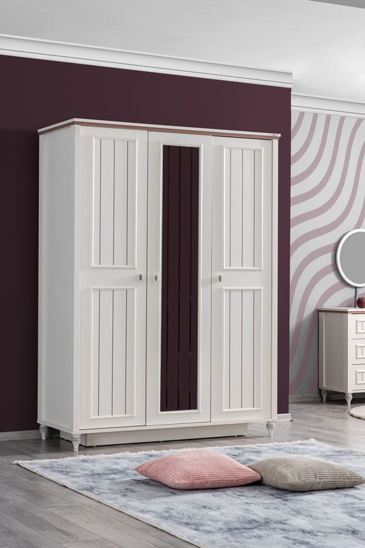 Ντουλάπα 146x198x61 εκ Light Cream 249HRV1516