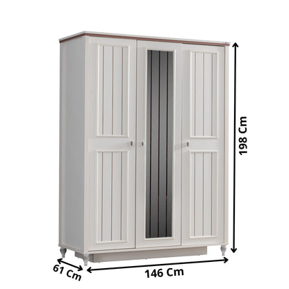 Ντουλάπα 146x198x61 εκ Light Cream 249HRV1516