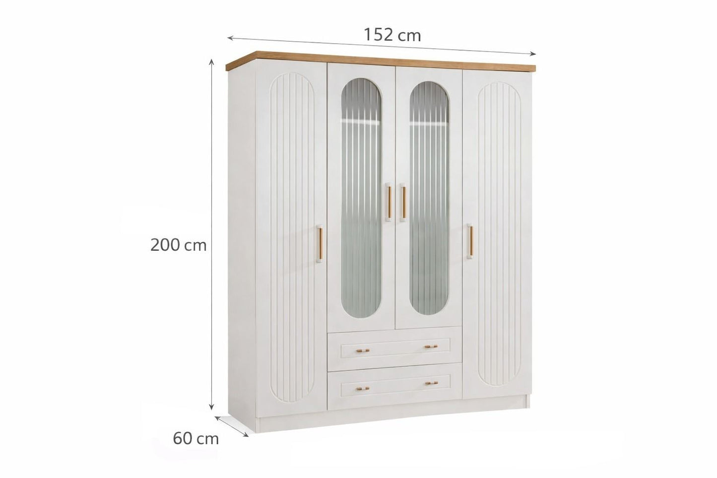 Ντουλάπα 152x200x60 εκ Λευκό 249HRV1517