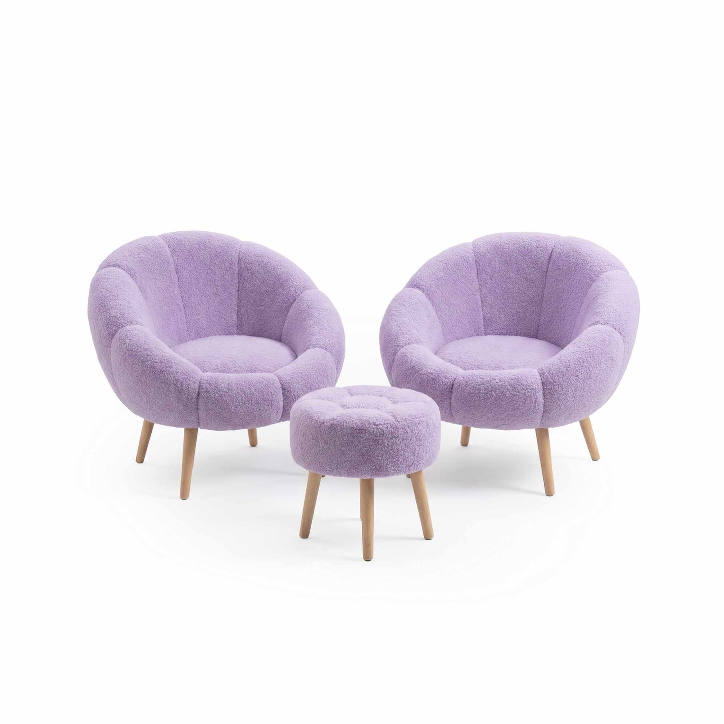 Πολυθρόνα & Υποπόδιο Σετ (3 Τεμάχια) Lilac 251BLS1136