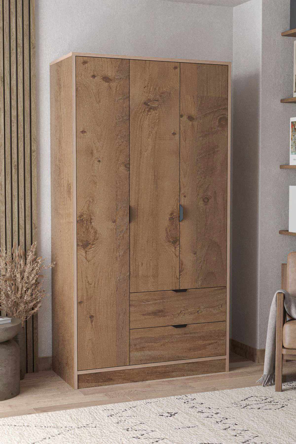 Ντουλάπα 97x182x44 εκ Atlas Pine 260ETH1301