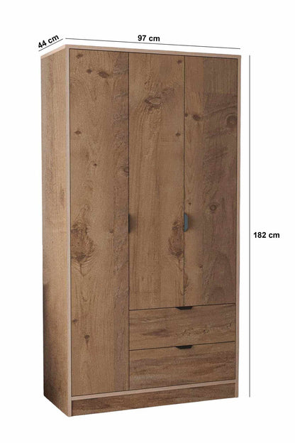 Ντουλάπα 97x182x44 εκ Atlas Pine 260ETH1301