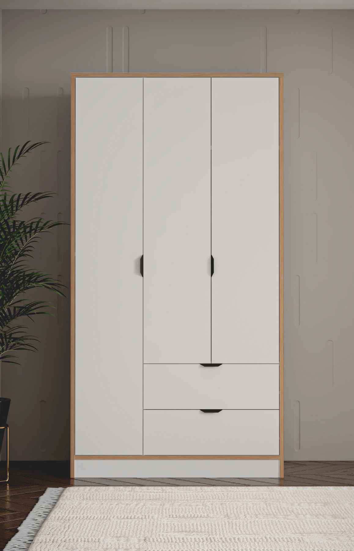 Ντουλάπα 97x182x44 εκ Λευκό 260ETH1302