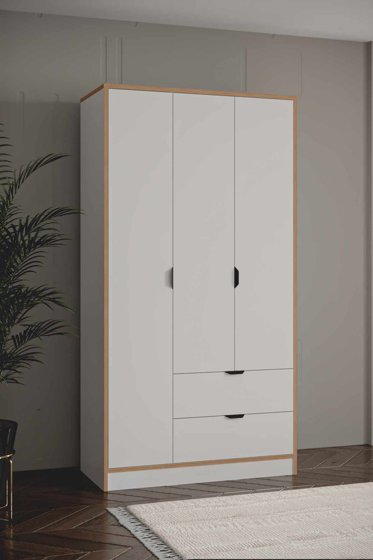Ντουλάπα 97x182x44 εκ Λευκό 260ETH1302