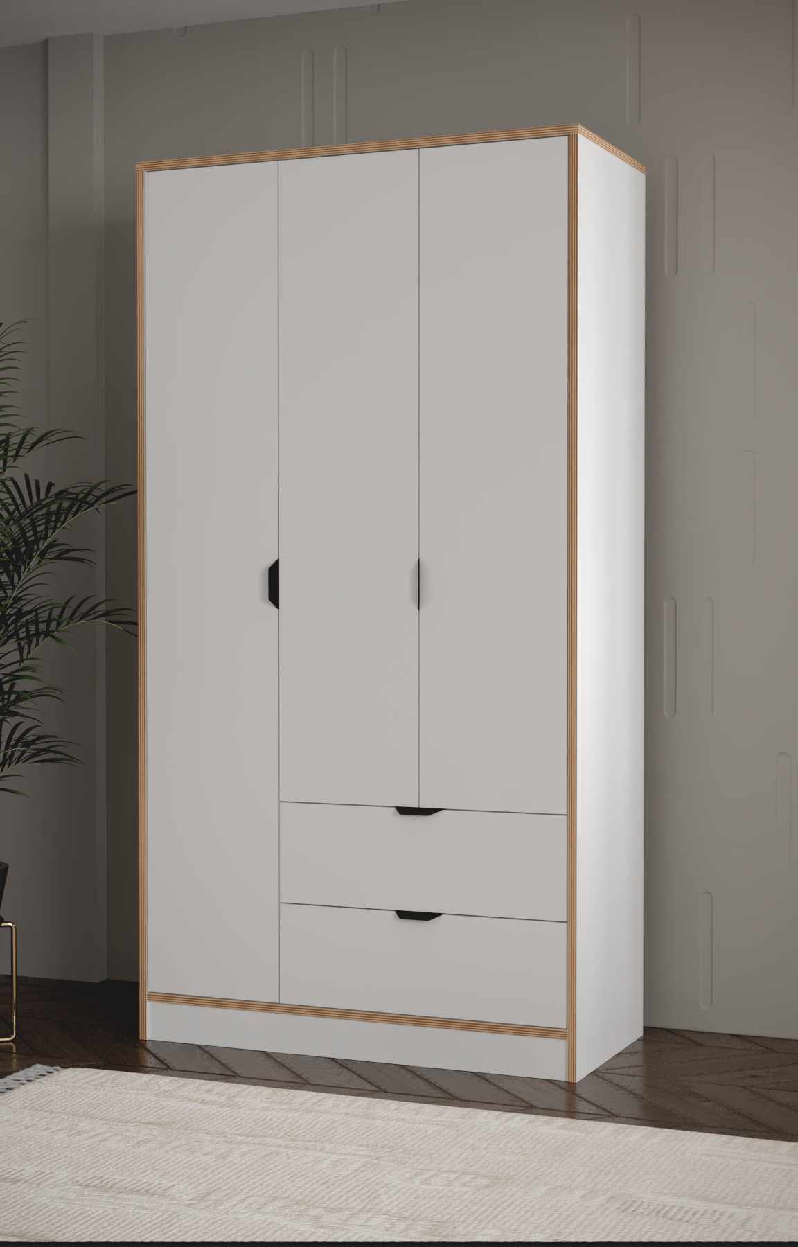 Ντουλάπα 97x182x44 εκ Λευκό 260ETH1302