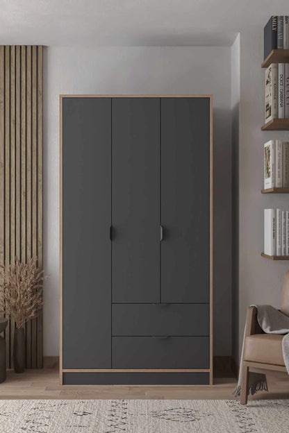 Ντουλάπα 97x182x44 εκ Ανθρακί 260ETH1303