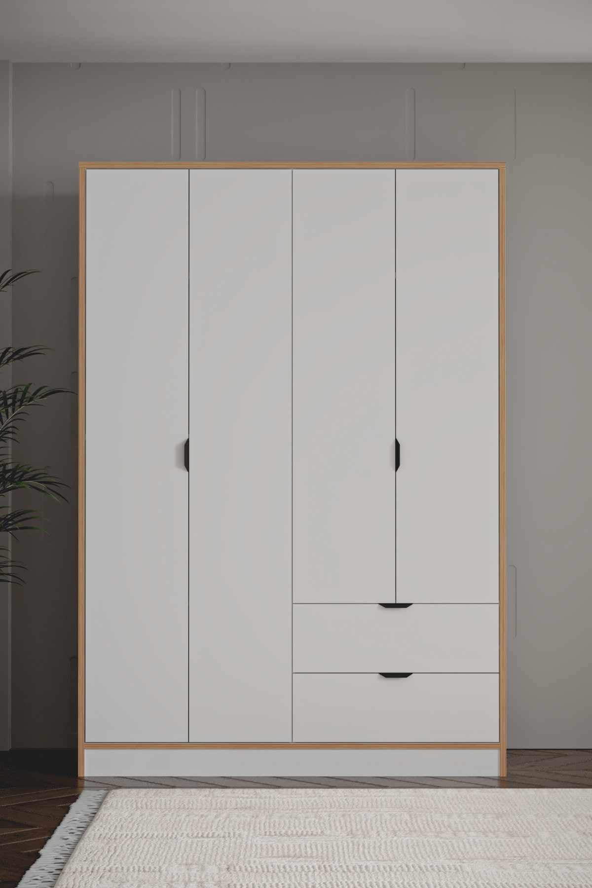 Ντουλάπα 145x182x44 εκ Λευκό 260ETH1304