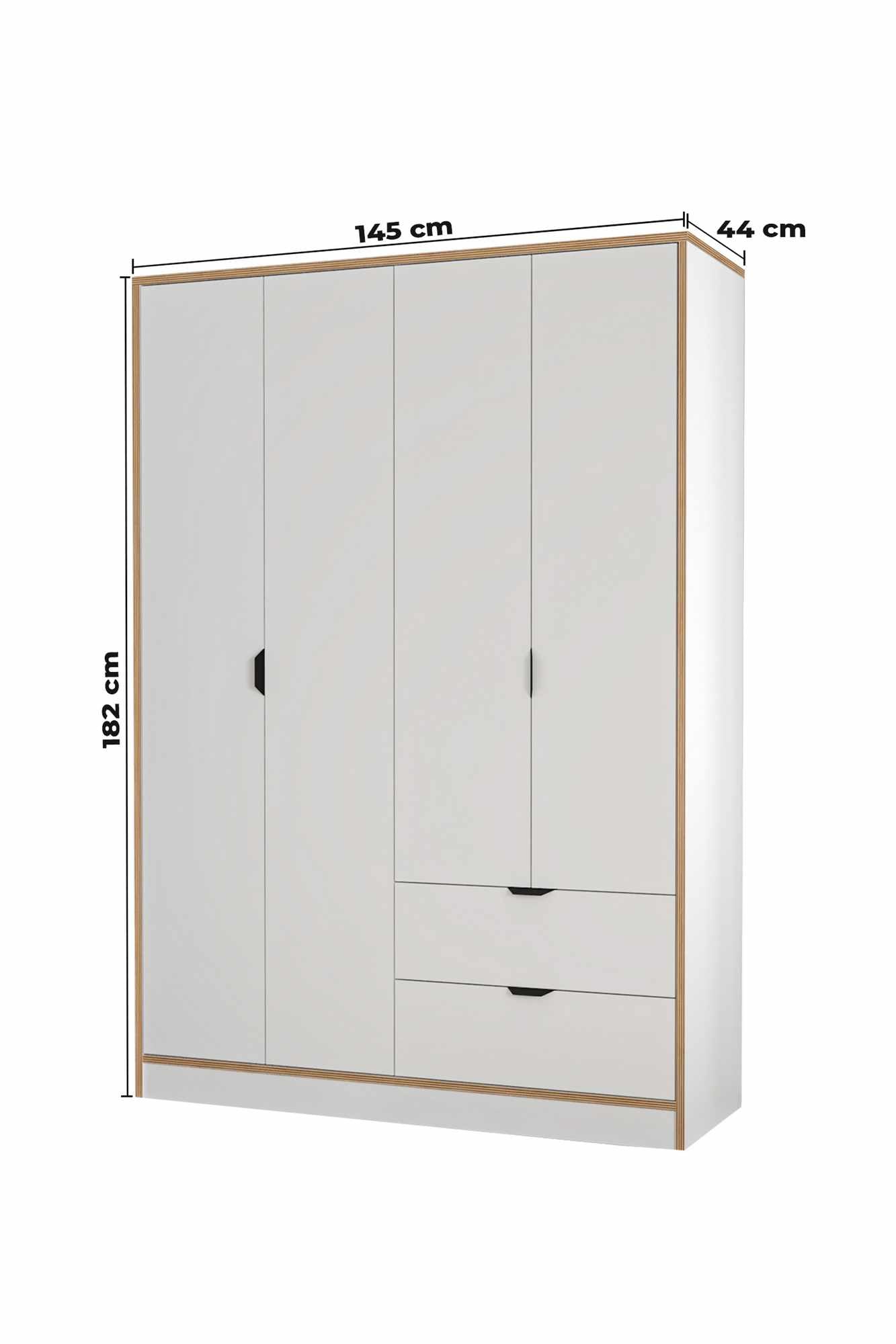 Ντουλάπα 145x182x44 εκ Λευκό 260ETH1304