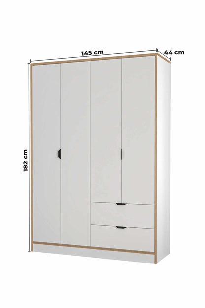 Ντουλάπα 145x182x44 εκ Λευκό 260ETH1304