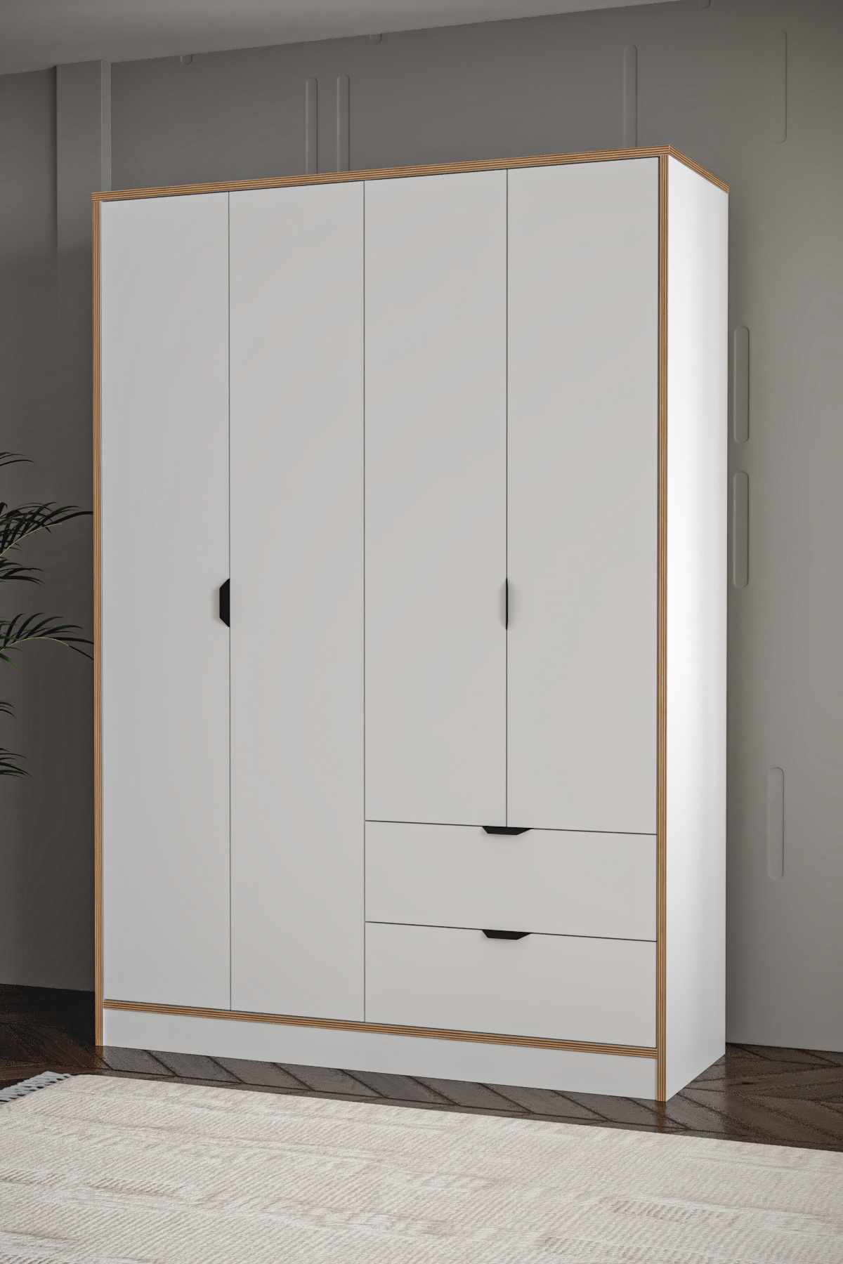 Ντουλάπα 145x182x44 εκ Λευκό 260ETH1304