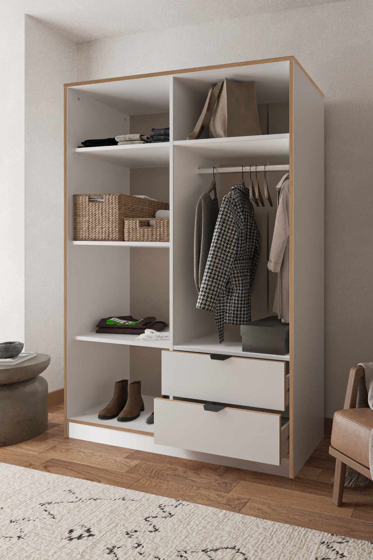 Ντουλάπα 145x182x44 εκ Λευκό 260ETH1304