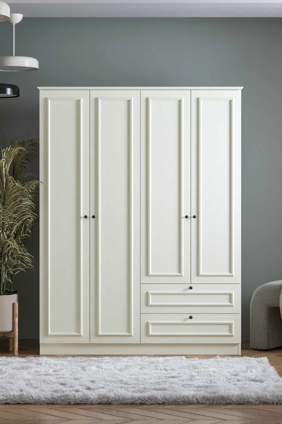 Ντουλάπα 140x182x54 εκ Λευκό 260ETH1306