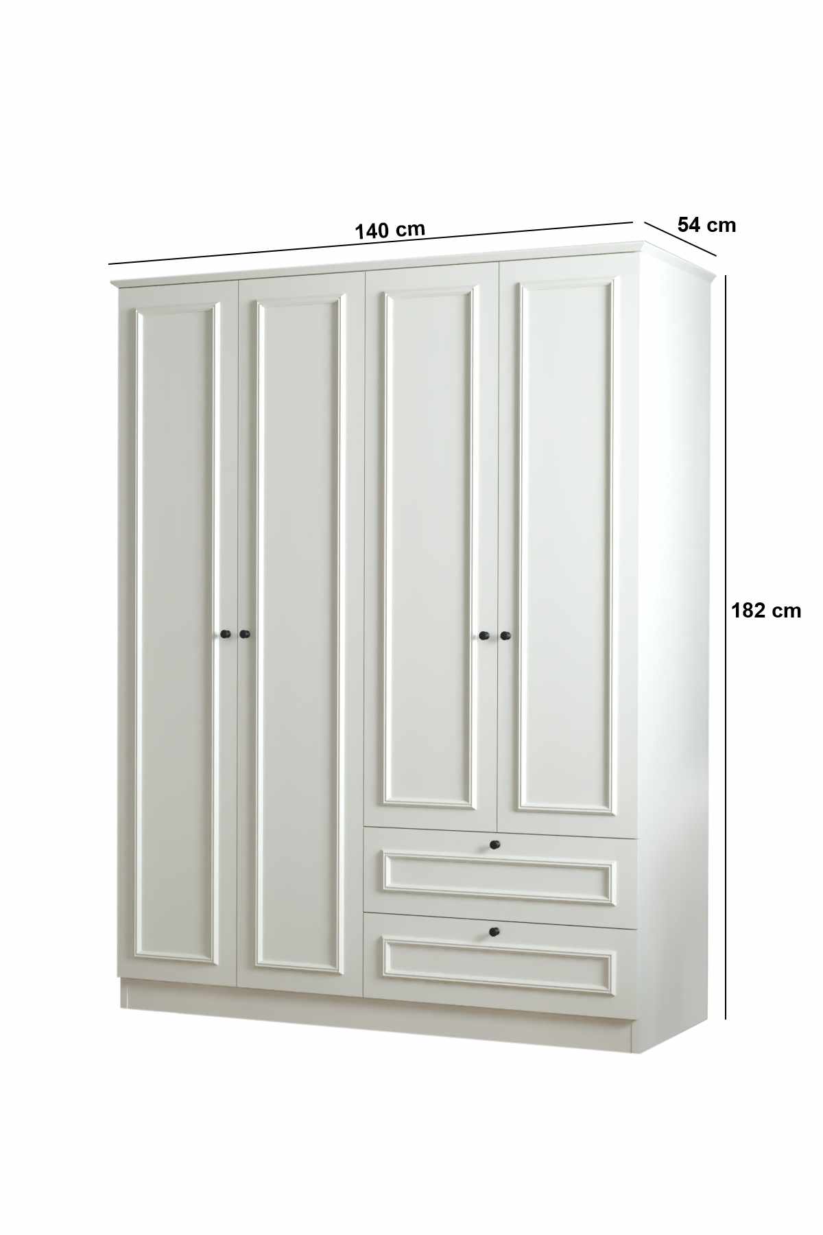 Ντουλάπα 140x182x54 εκ Λευκό 260ETH1306