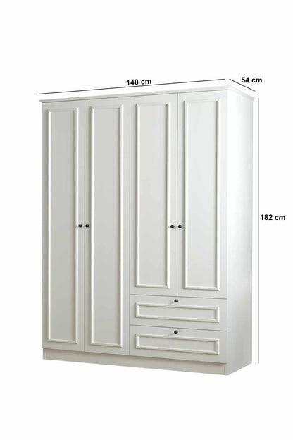 Ντουλάπα 140x182x54 εκ Λευκό 260ETH1306