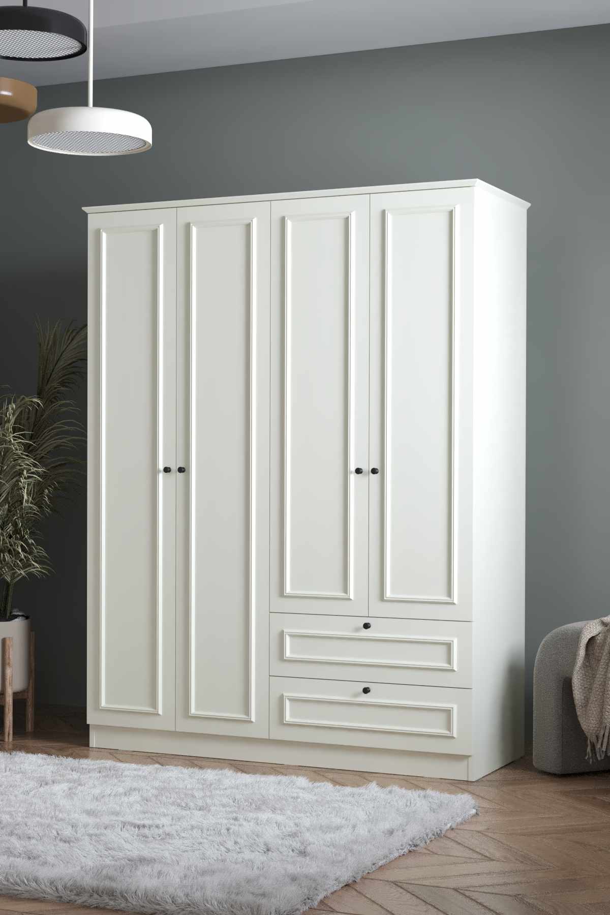 Ντουλάπα 140x182x54 εκ Λευκό 260ETH1306