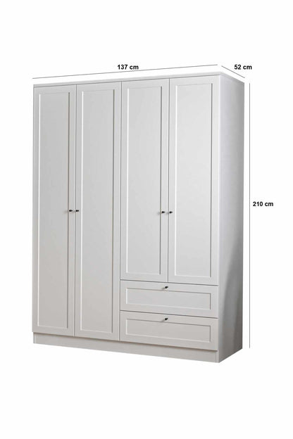 Ντουλάπα 137x210x52 εκ Λευκό 260ETH1309