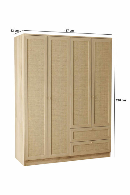 Ντουλάπα 137x210x52 εκ Μπεζ 260ETH1310