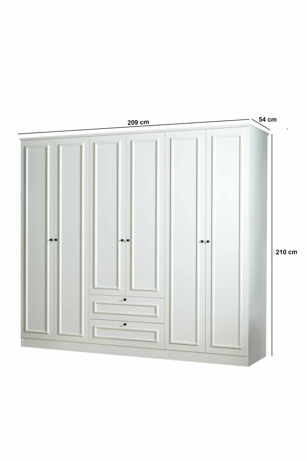 Ντουλάπα 209x210x54 εκ Λευκό 260ETH1311