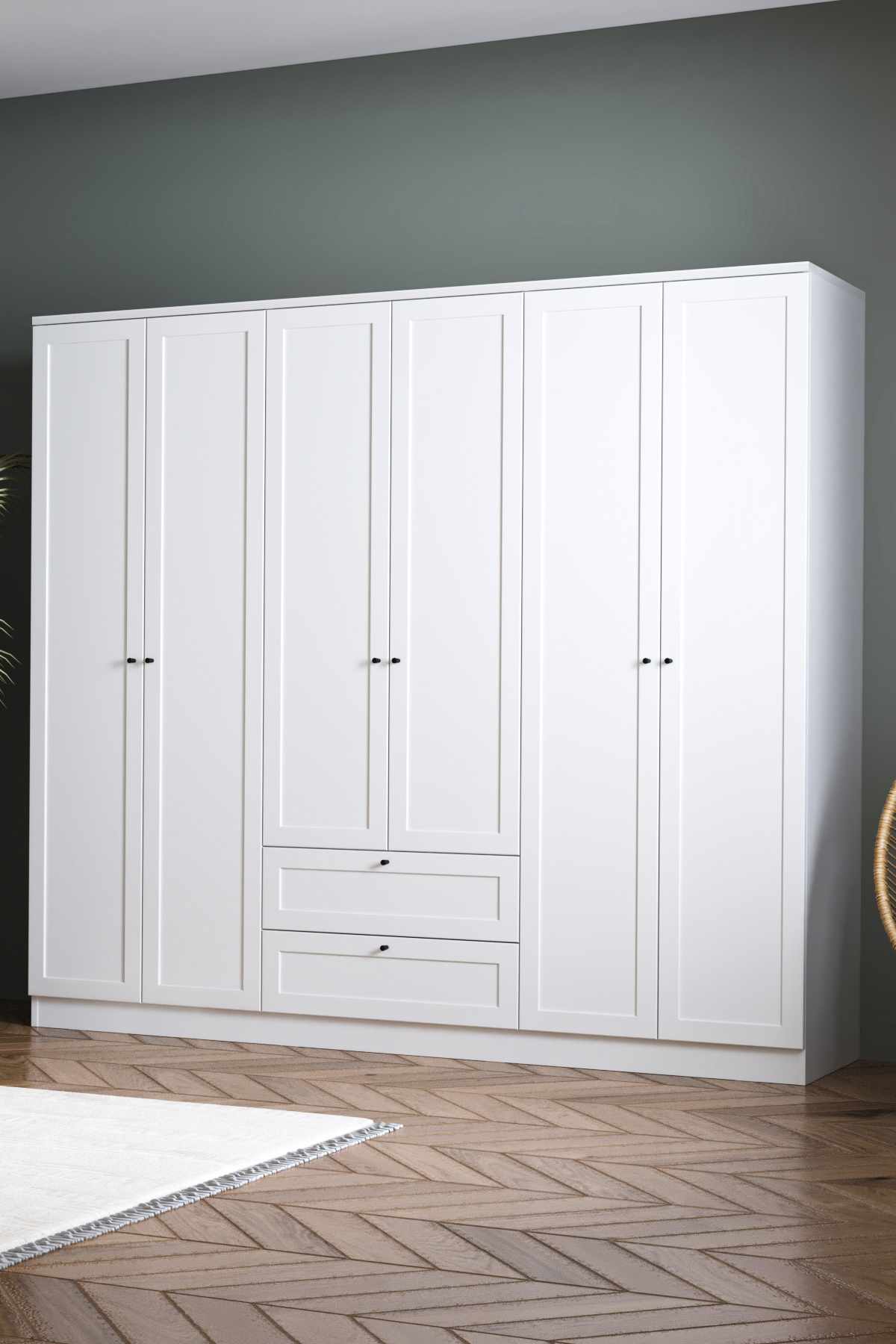 Ντουλάπα 205x182x52 εκ Λευκό 260ETH1312