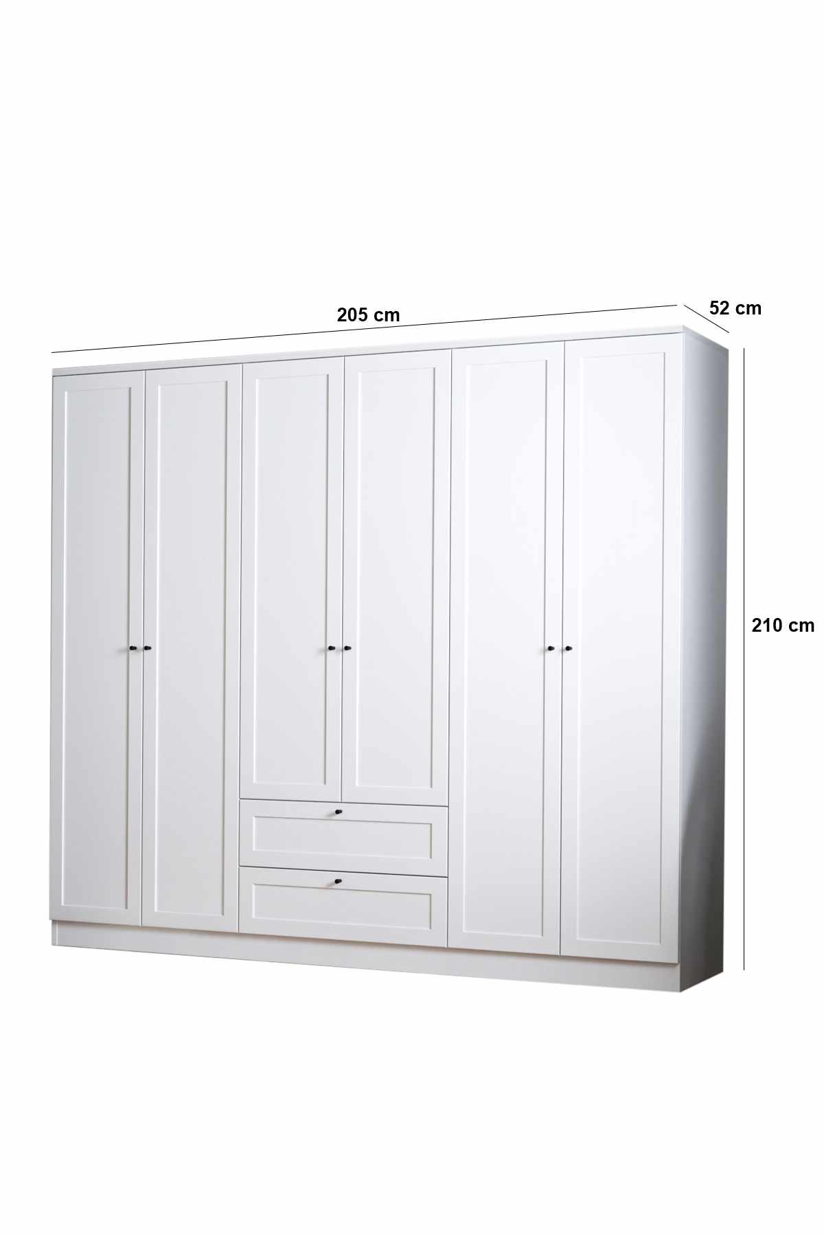 Ντουλάπα 205x210x52 εκ Λευκό 260ETH1313