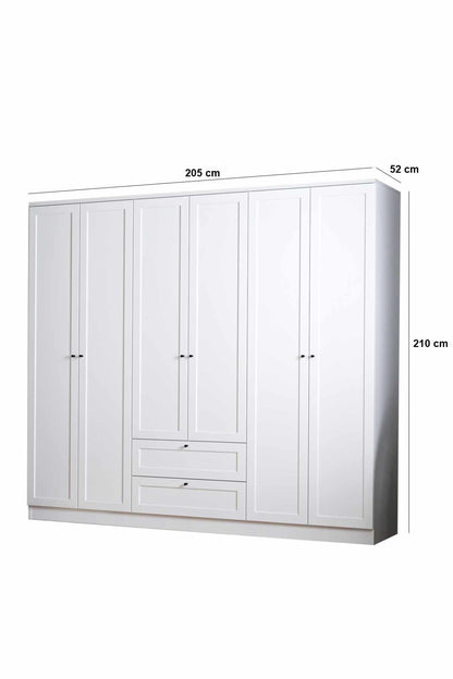Ντουλάπα 205x210x52 εκ Λευκό 260ETH1313