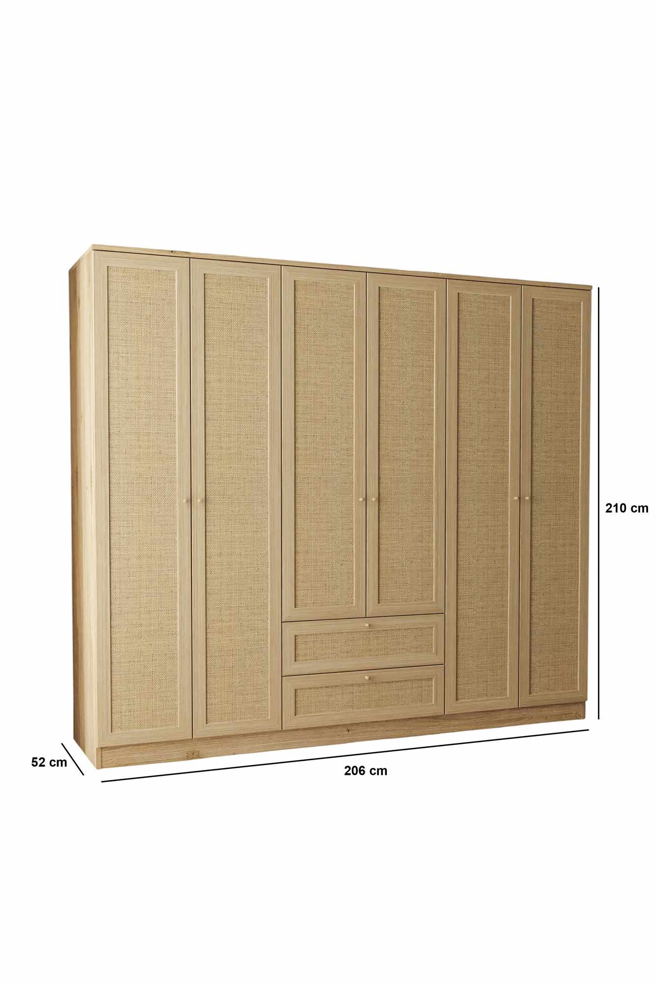 Ντουλάπα 206x210x52 εκ Μπεζ 260ETH1314