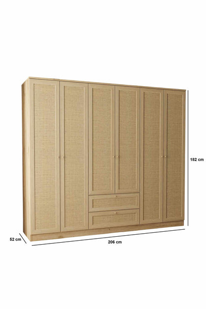 Ντουλάπα 206x182x52 εκ Μπεζ 260ETH1315