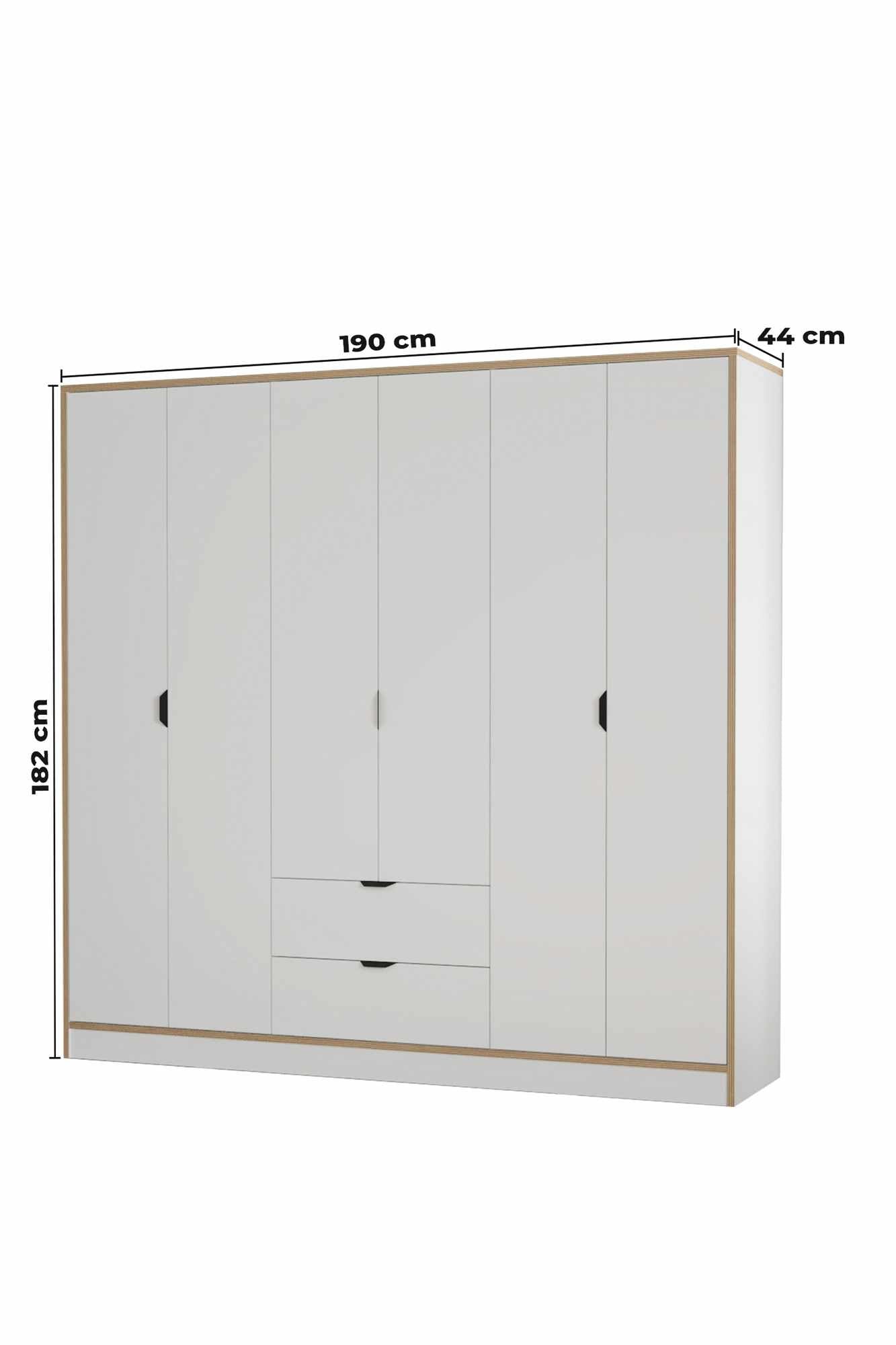 Ντουλάπα 190x182x44 εκ Λευκό 260ETH1316