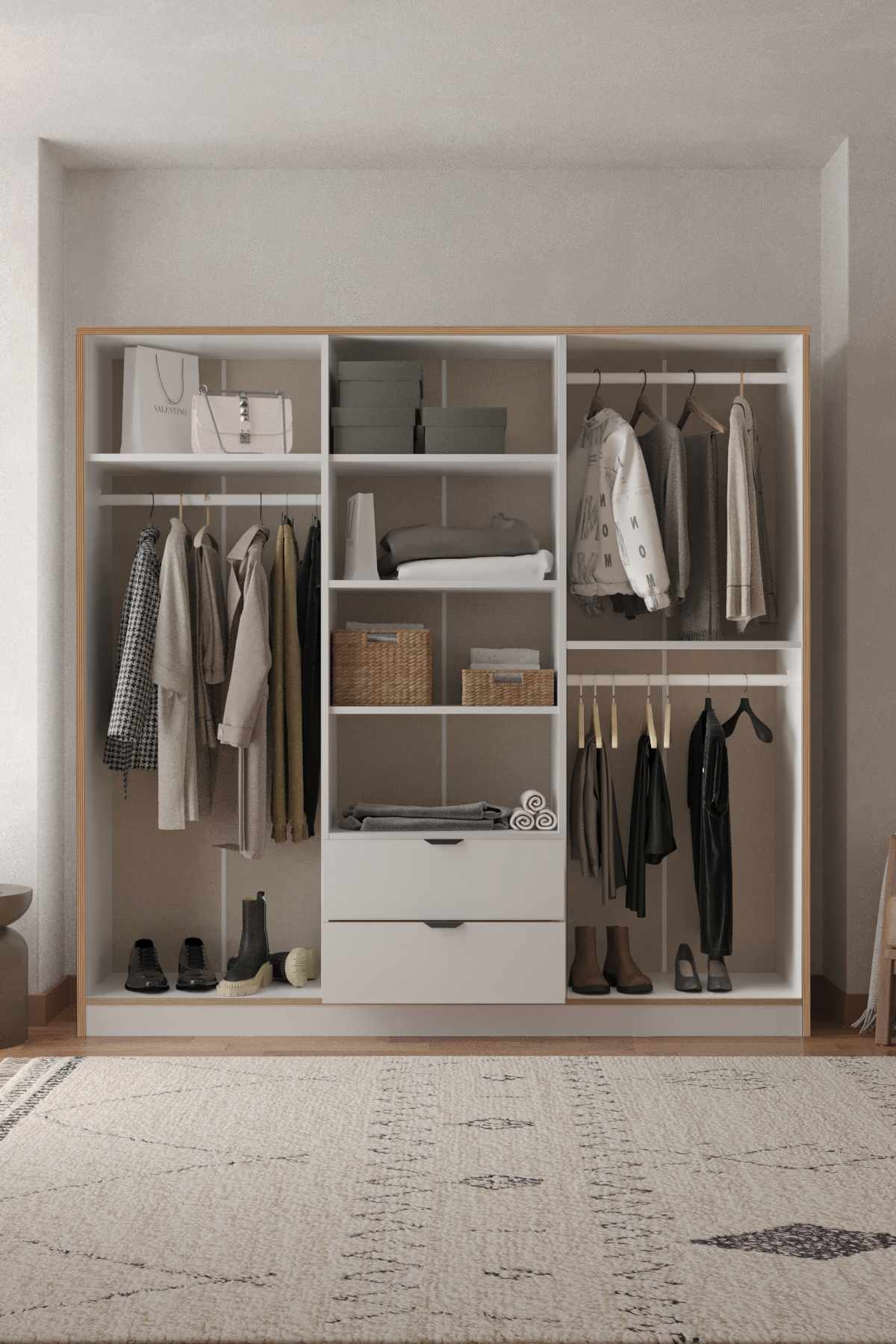 Ντουλάπα 190x182x44 εκ Λευκό 260ETH1316