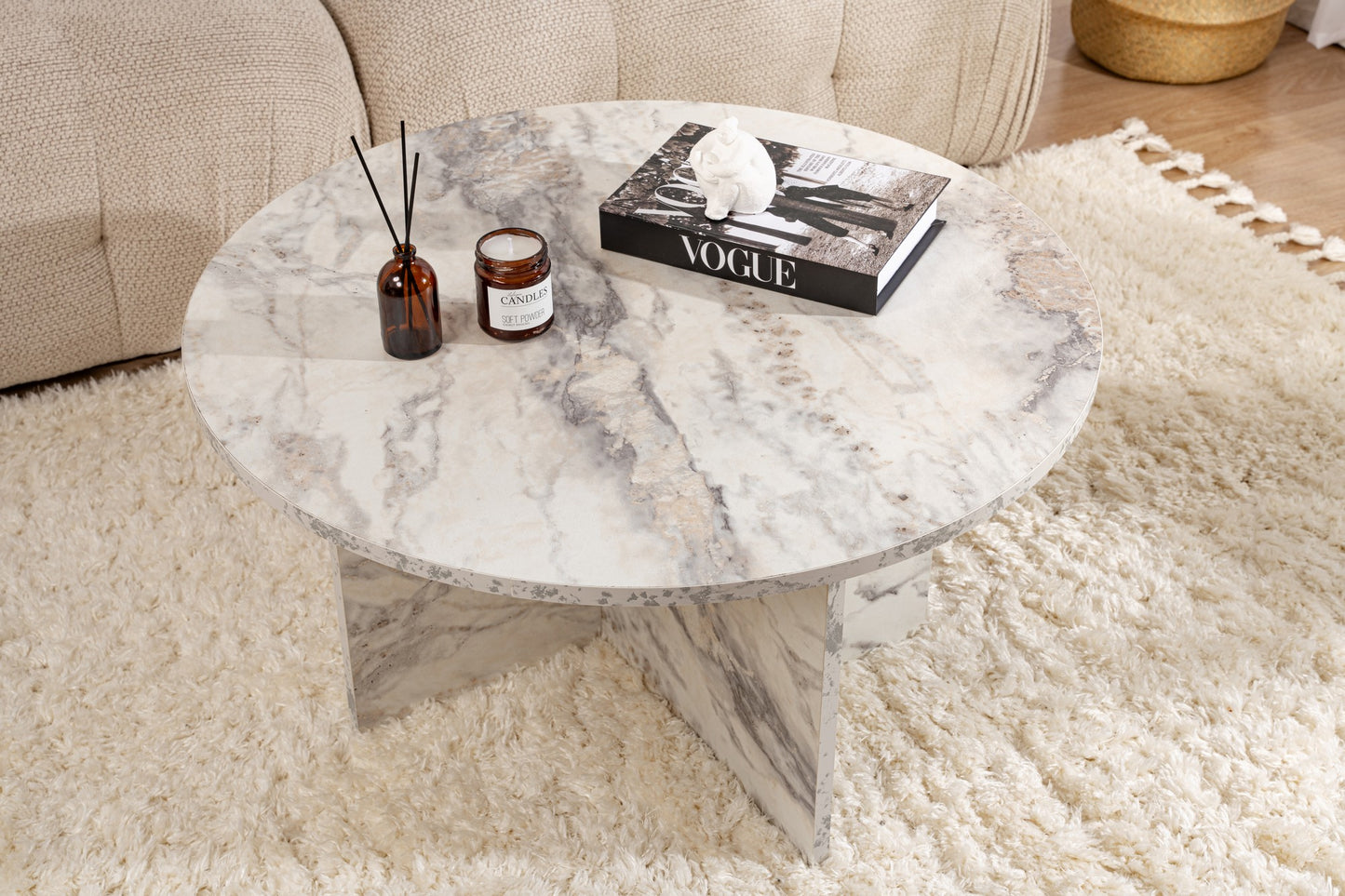 Τραπεζάκι Σαλονιού Freesia Marble 80 x 80 x 45 εκ GR262ARD1102
