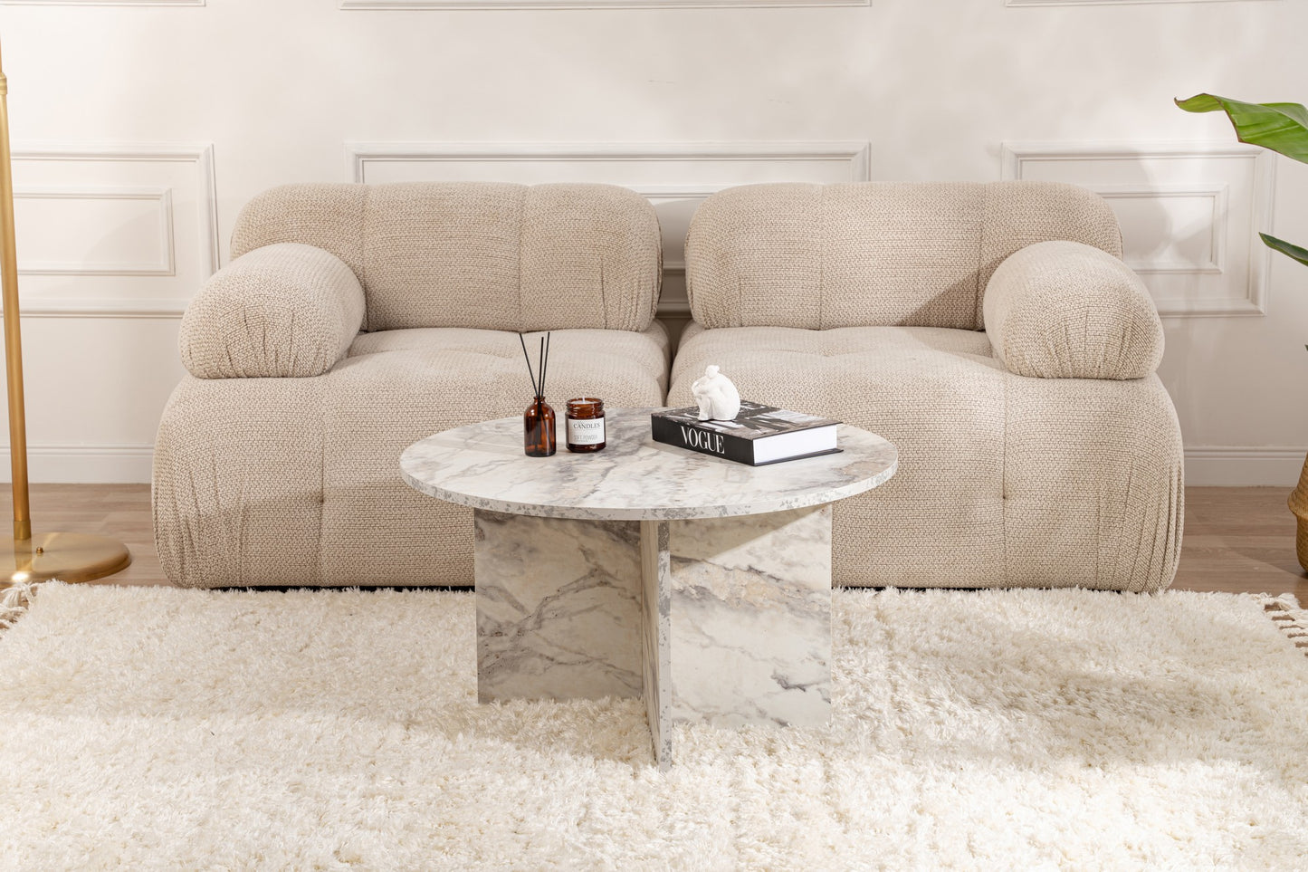 Τραπεζάκι Σαλονιού Freesia Marble 80 x 80 x 45 εκ GR262ARD1102