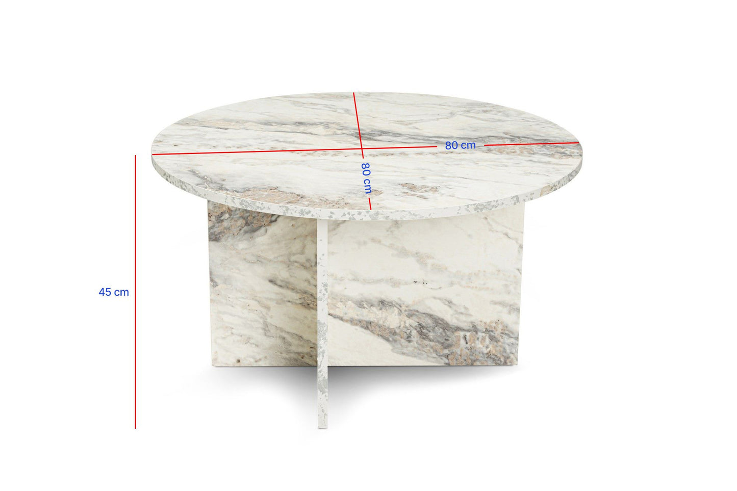 Τραπεζάκι Σαλονιού Freesia Marble 80 x 80 x 45 εκ GR262ARD1102