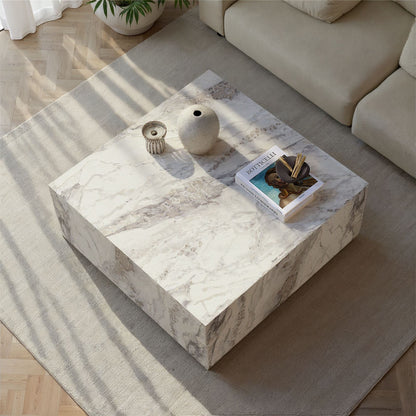 Τραπεζάκι Σαλονιού Όψη Μαρμάρου με Διακριτικές Χωνευτές Ρόδες– Εύκολη Μετακίνηση Πλήρως Συναρμολογημένο 262ARD1106