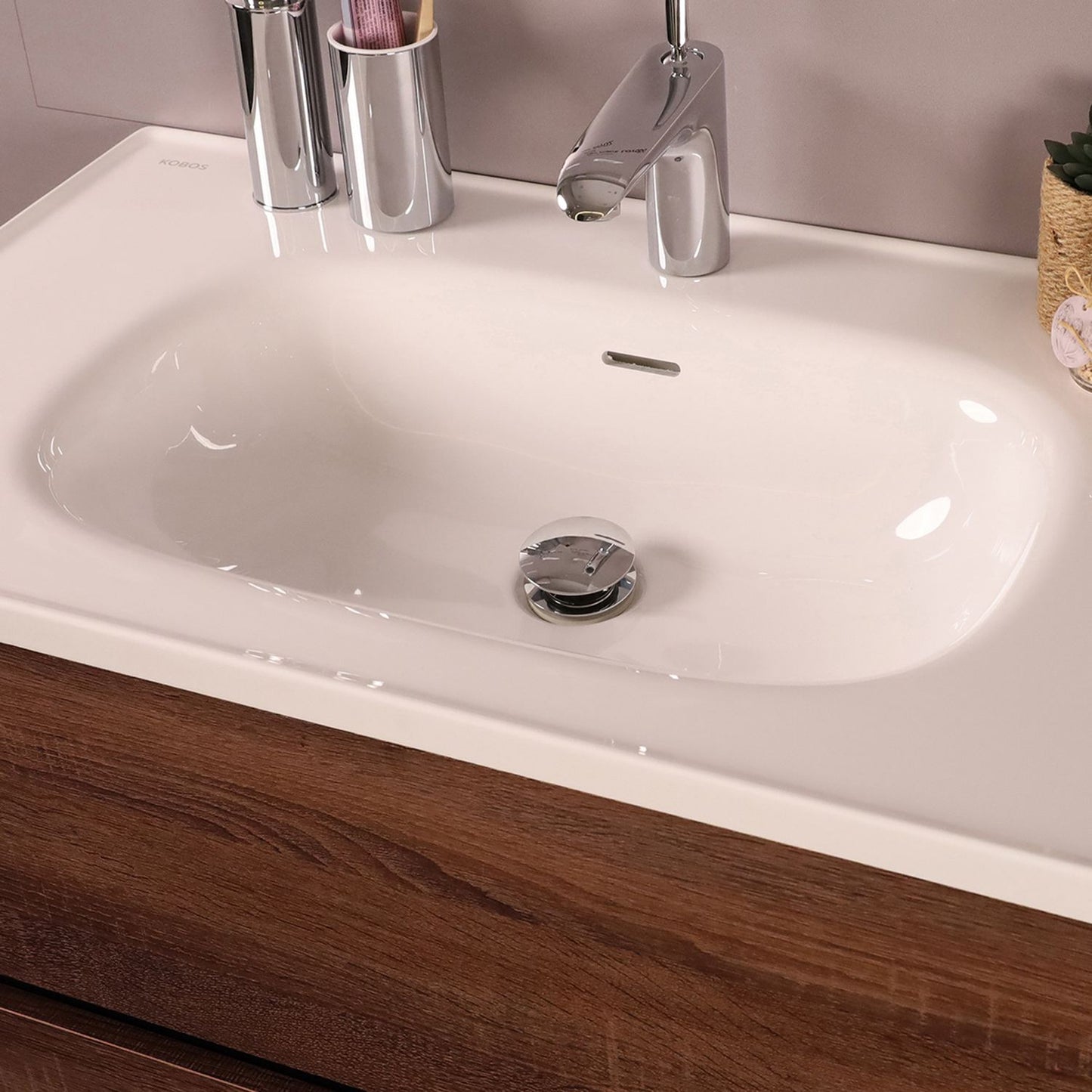 Σετ Επίπλου Μπάνιου με Νιπτήρα & Καθρέφτη (2 Τεμάχια) σε χρώμα Δρυς / Λευκό, 263LVS1110.