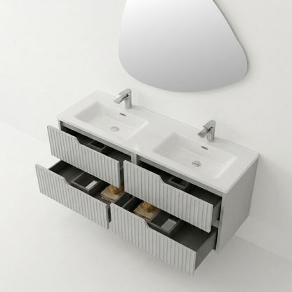 Σετ Επίπλου Μπάνιου με Νιπτήρα & Καθρέφτη (2 Τεμάχια) σε χρώμα Λευκό, 263LVS1158.