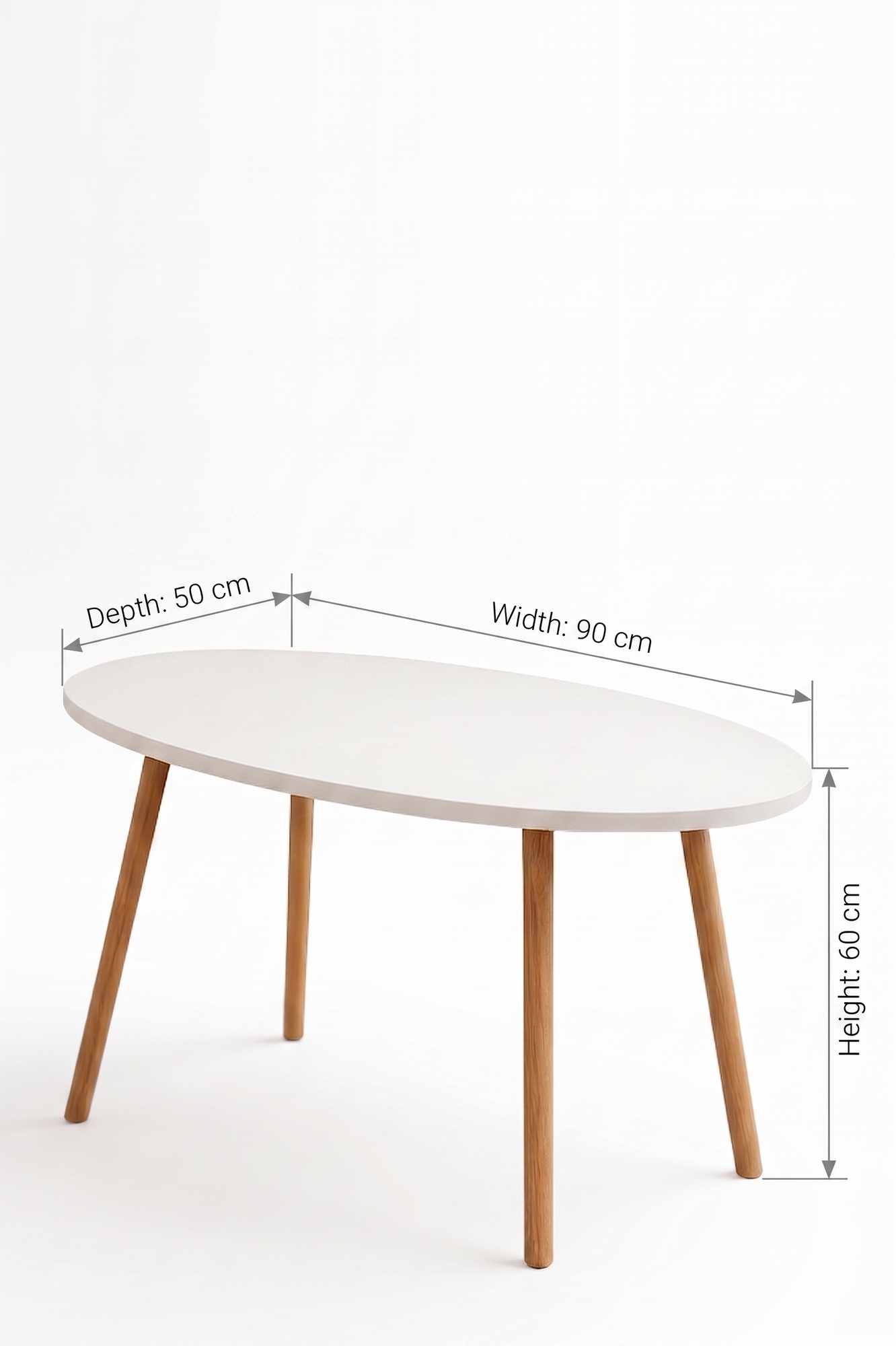 Τραπεζάκι Σαλονιού Λευκό 90 x 60 x 50 εκ. 276TDB1134