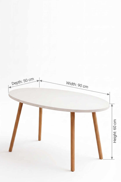 Τραπεζάκι Σαλονιού Λευκό 90 x 60 x 50 εκ. 276TDB1134