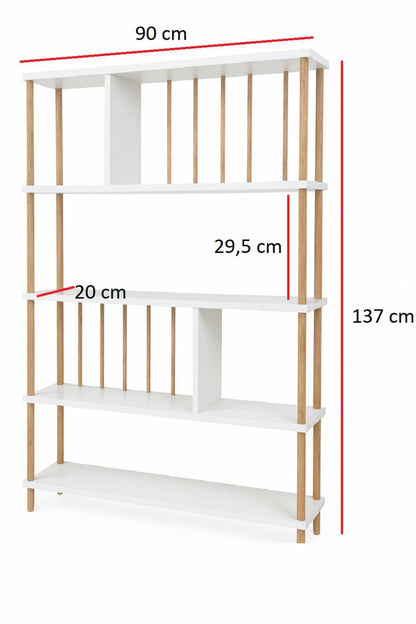 Βιβλιοθήκη Λευκό 90x137x20 εκ 276TDB1138