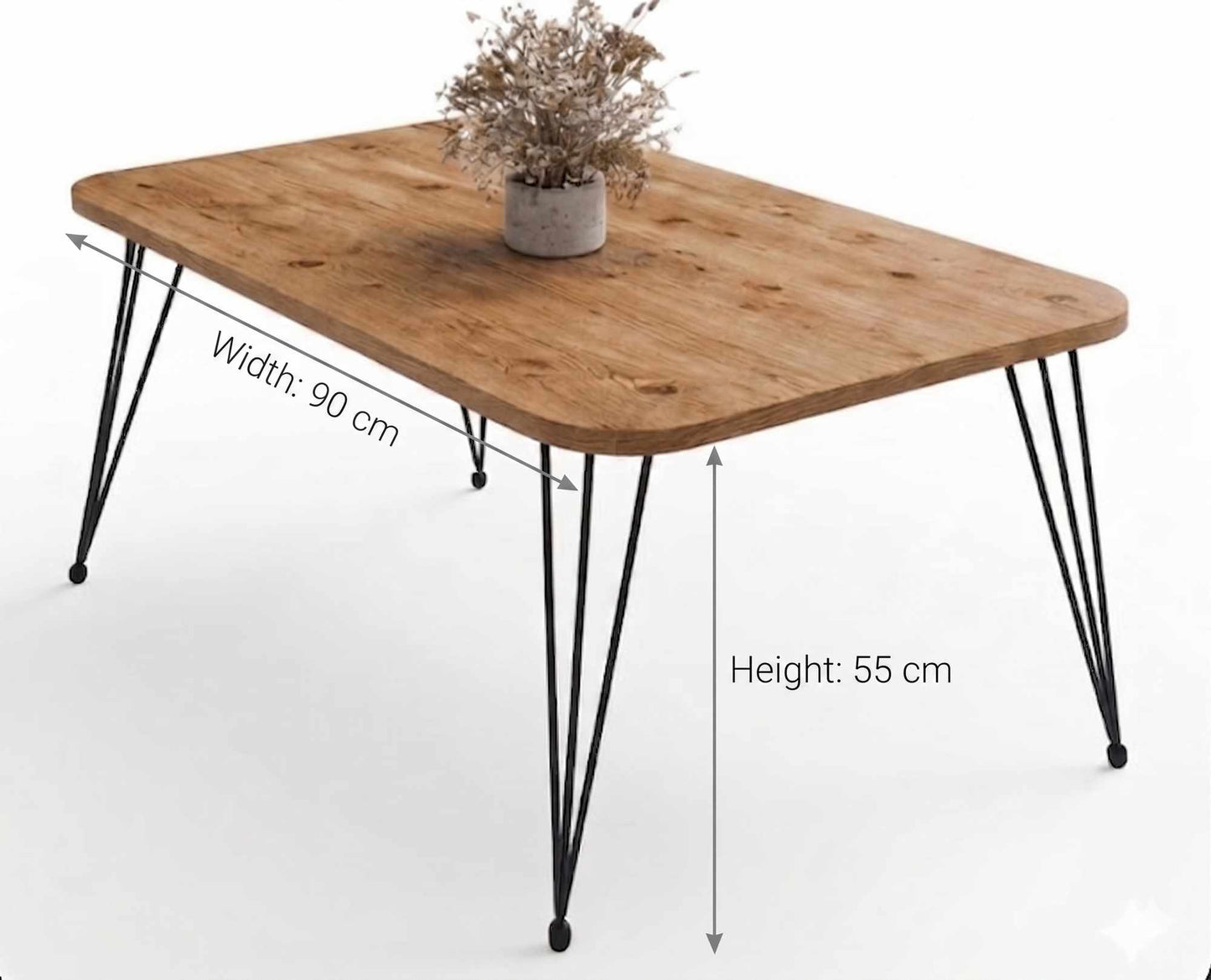 Τραπεζάκι Σαλονιού Πεύκο Μαύρο 90 x 55 x 50 εκ. 276TDB1199