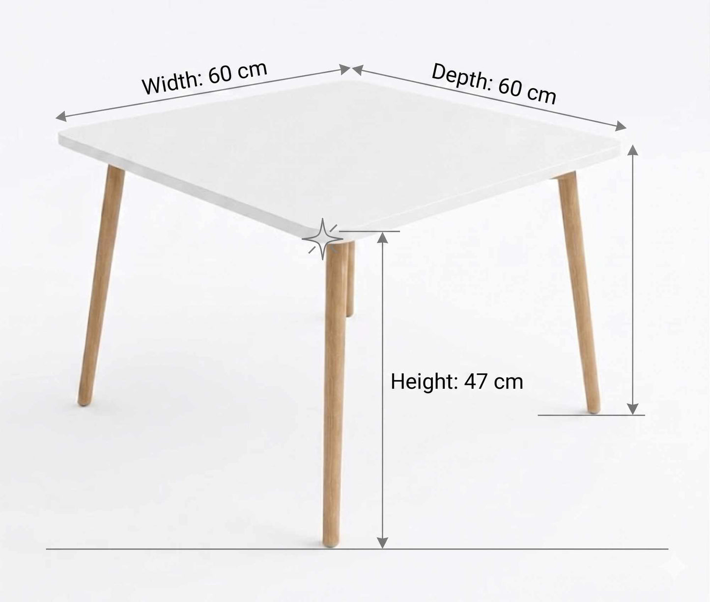 Τραπεζάκι Σαλονιού Λευκό 60 x 47 x 60 εκ. 276TDB1200